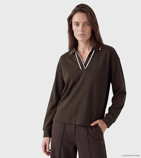 Solid Long Sleeves Polo T-Shirt