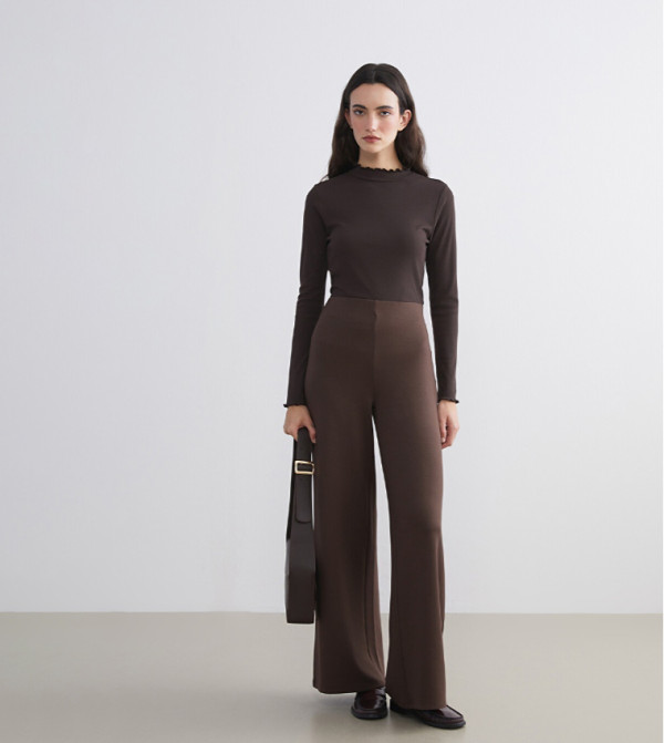 Solid Wide Leg Trousers