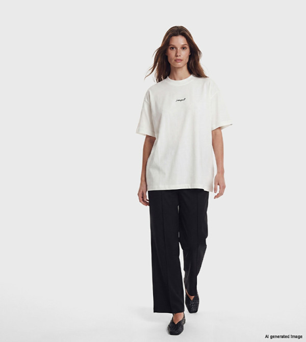 Seam Detail Straight Fit Trousers