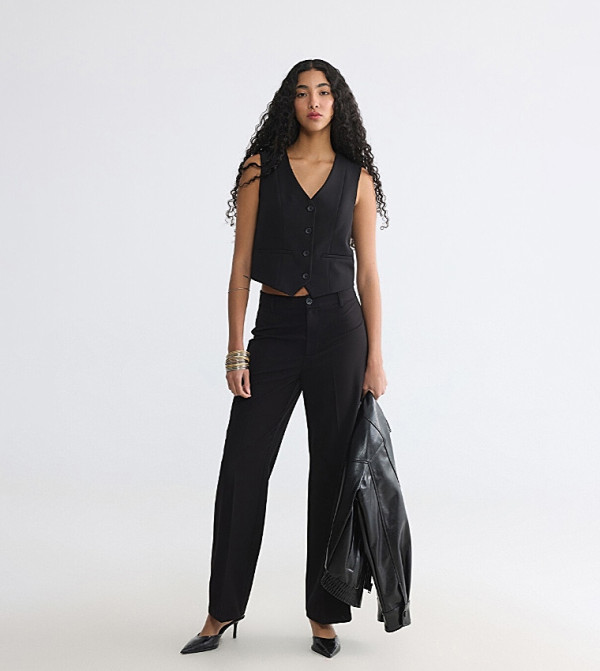 Solid High Waist Slim Fit Jeans