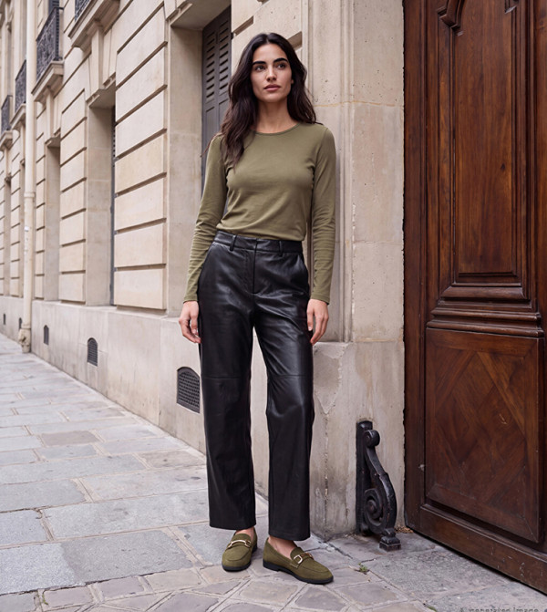 Solid Wide Leg Casual Pants