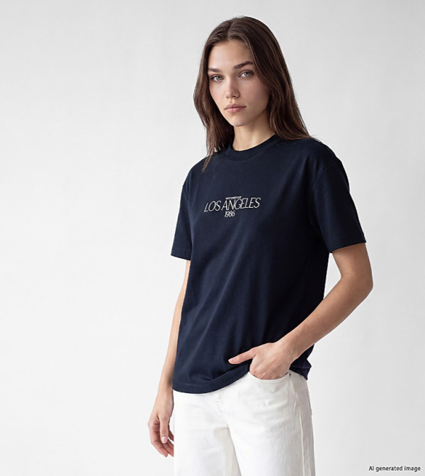 Typography Crew Neck Oversized T-Shirt