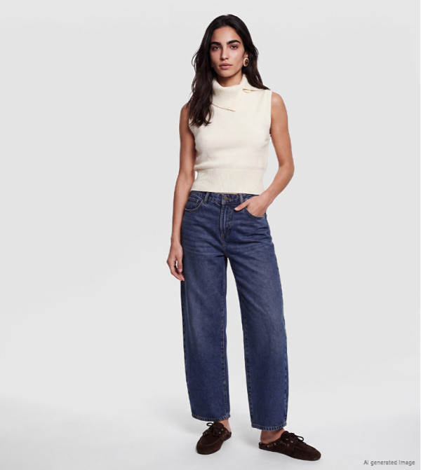 Washed Barrel Fit Jeans