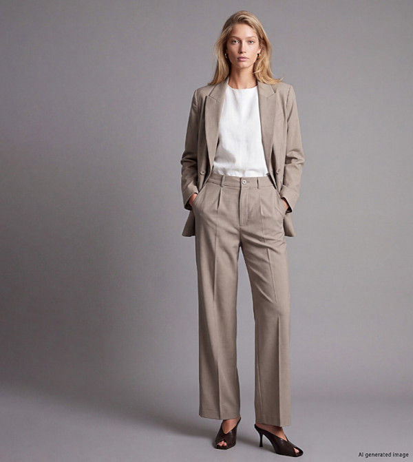 Solid Wide Leg Casual Pants