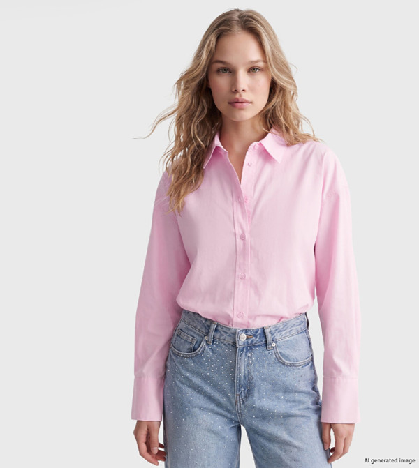 Solid Classic Collar Long Sleeves Oversized Shirt