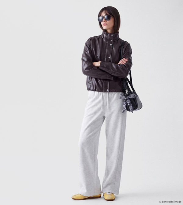 Solid Drawstring Waist Wide Leg Sweatpants