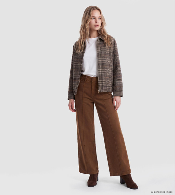 Seam Detail Wide Leg Jeans