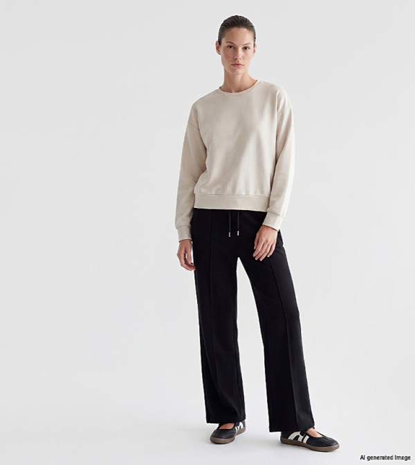 Solid Wide Leg Sweatpants