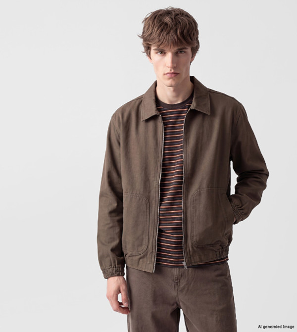 Solid Shirt Collar Casual Jacket