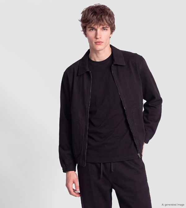 Solid Shirt Collar Casual Jacket