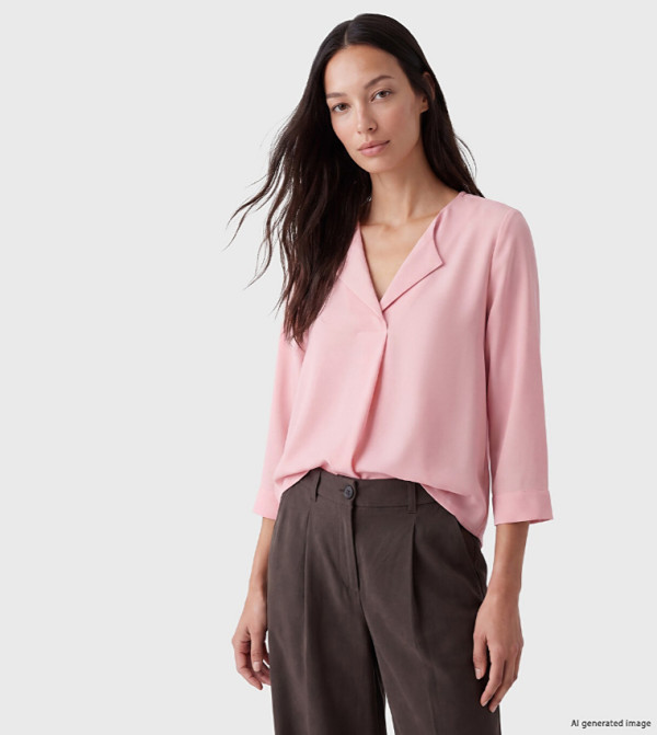 Solid Notch Collar Top