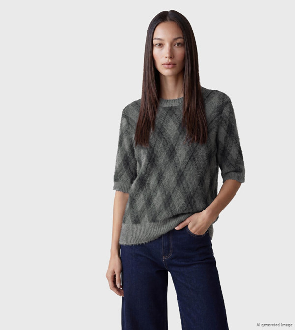 Geometric Crew Neck Sweater