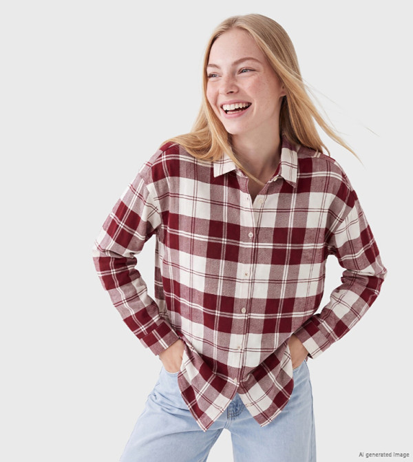 Check Classic Collar Long Sleeves Shirt