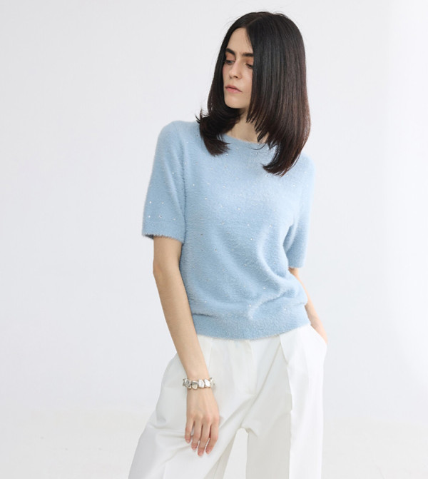 Embellished Crew Neck Sweater
