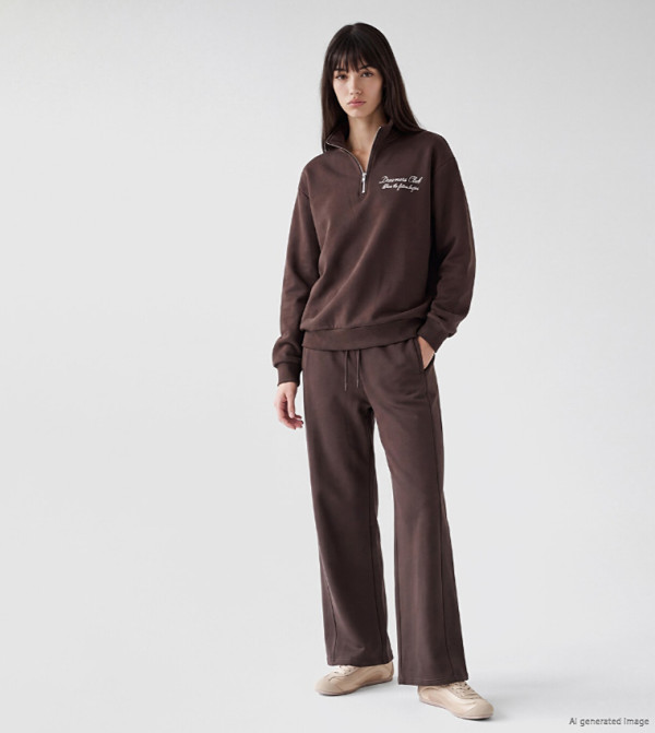 Solid Drawstring Waist Wide Leg Sweatpants