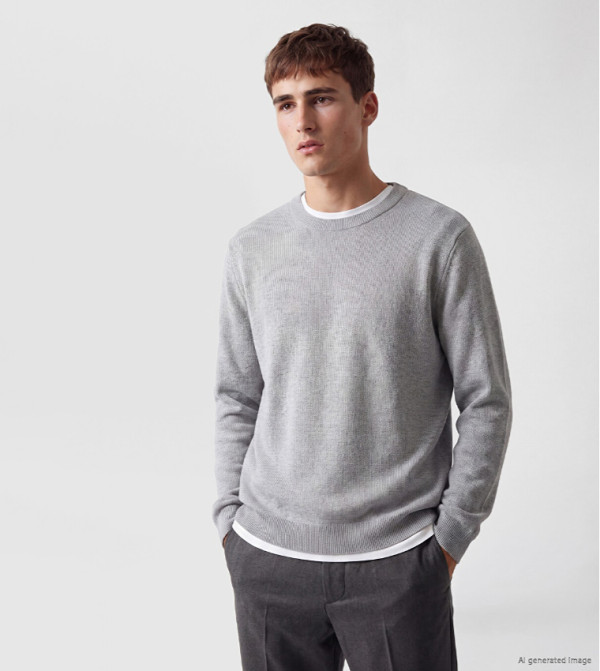 Solid Crew Neck Sweater