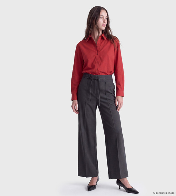 Solid Loose Fit Casual Pants