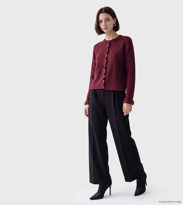 Solid Wide Leg Casual Pants