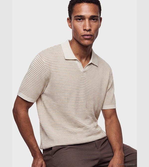 Striped Short Sleeves Polo T-Shirt