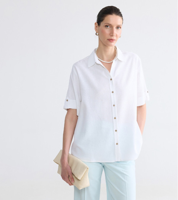 Solid Short Sleeves Shirt