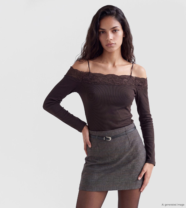 Lace Trim Off Shoulder Top