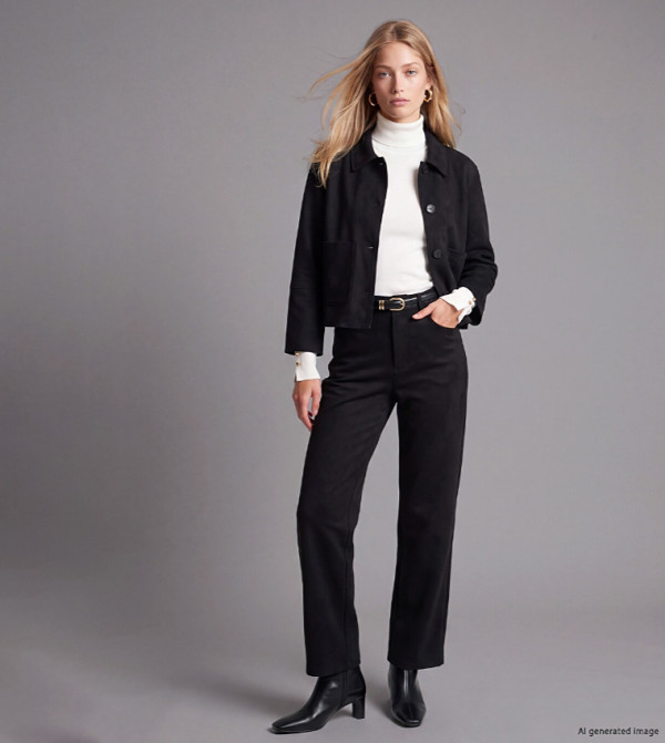 Solid Straight Fit Trousers