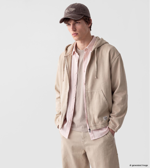 Solid Zipper Hooded Jacket