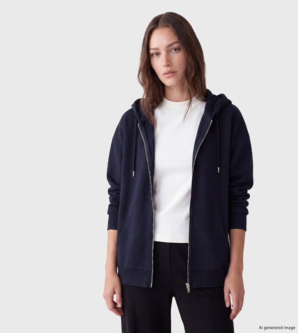 Solid Long Sleeves Oversized Hooded Jacket
