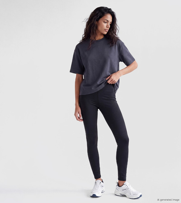 Solid High Waist Full Length Leggings