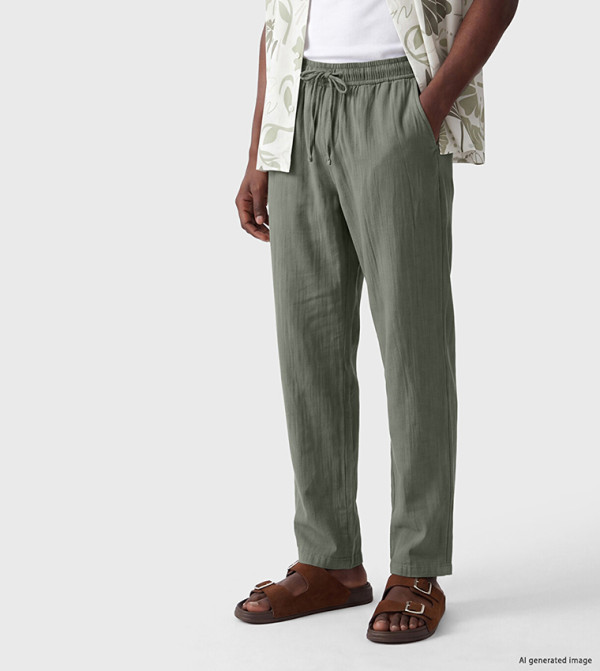 XSIDE Textured Regular Fit Trousers