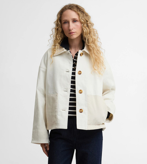 Solid Button Closure Casual Jacket