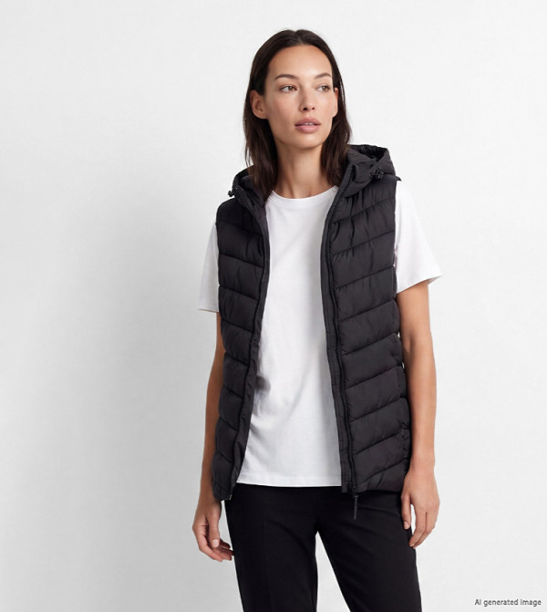 Zip-Through Hooded Puffer Gilet