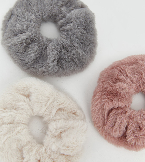 3-Pack Plush Hair Scrunchies