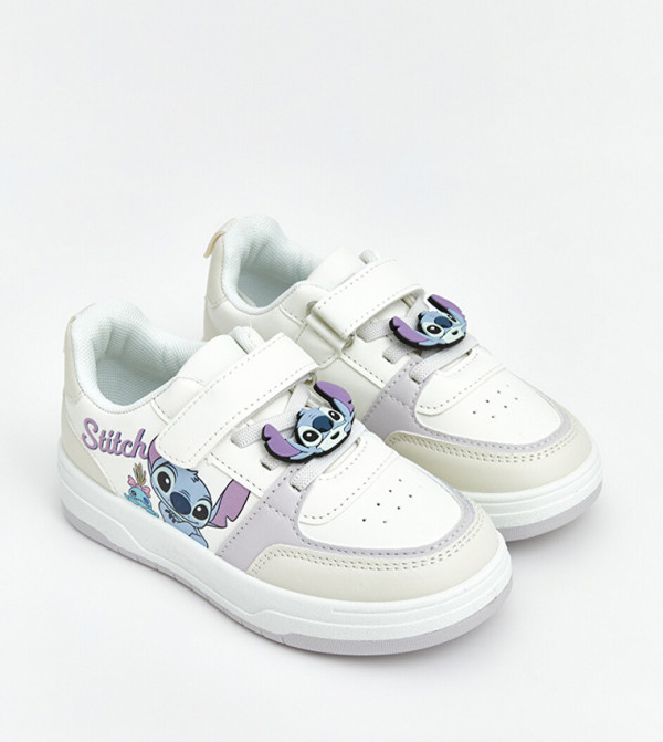 Stitch & Angel Print Velcro Sneakers