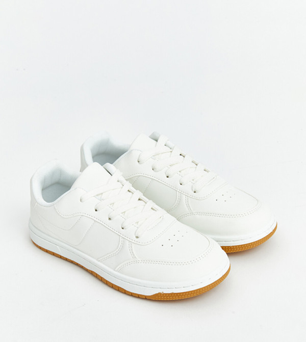 Solid Lace-Up Sneakers