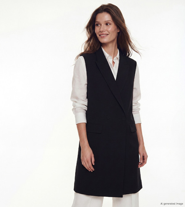 Solid Double Breasted Waistcoat