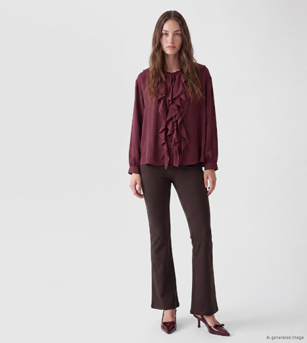Solid Flared Trousers