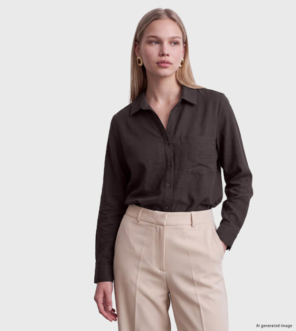 Solid Long Sleeves Dobby Shirt