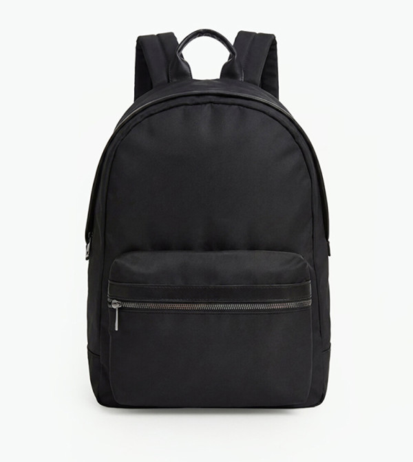 Solid Zippered Backpack