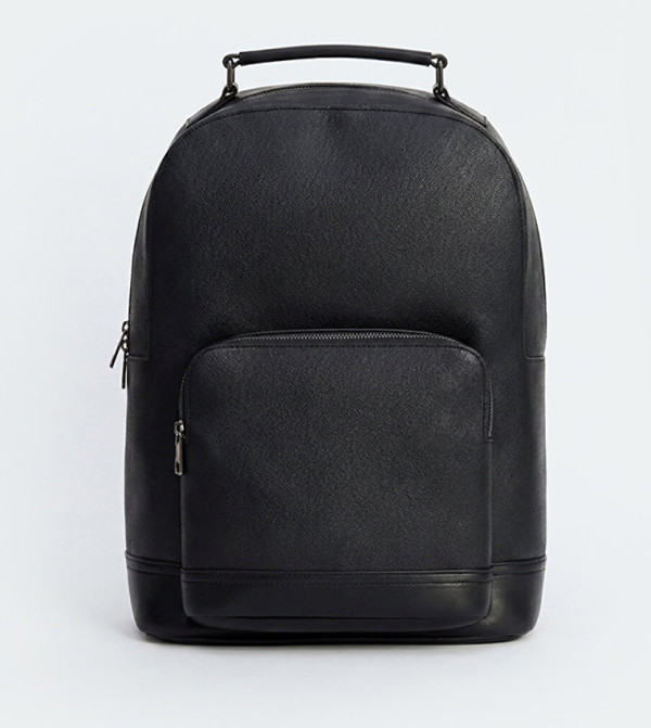 Textured Zippered Backpack