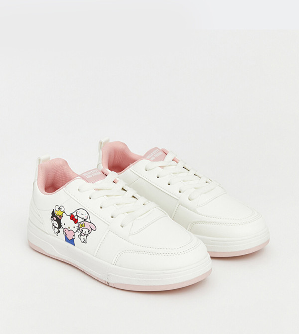 Hello Kitty & Friends Print Lace-Up Sneakers