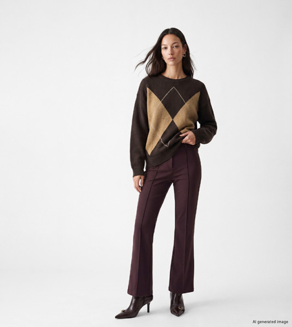 Solid Slim Fit Flared Pants