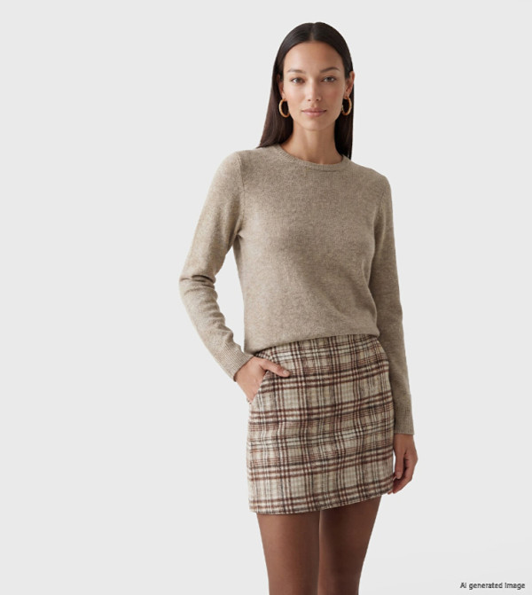 Knitted Crew Neck Sweater