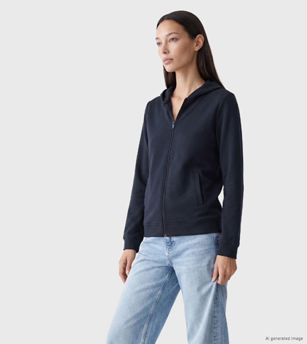 Solid Long Sleeves Hooded Jacket