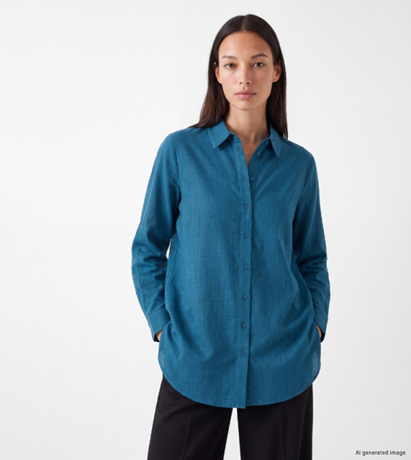 Solid Long Sleeves Shirt Tunic