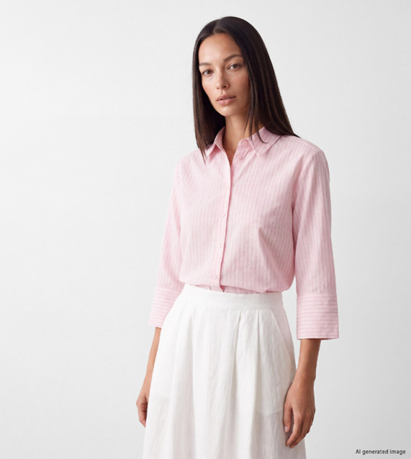 Striped 3/4 Sleeves Shirt