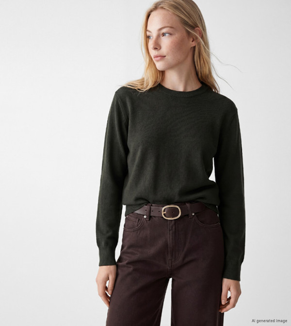 Solid Crew Neck Sweater