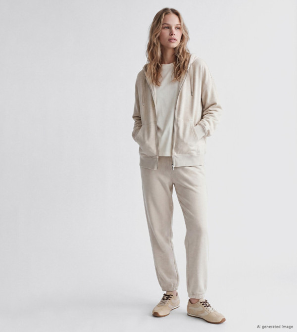 Solid Elastic Waist Joggers