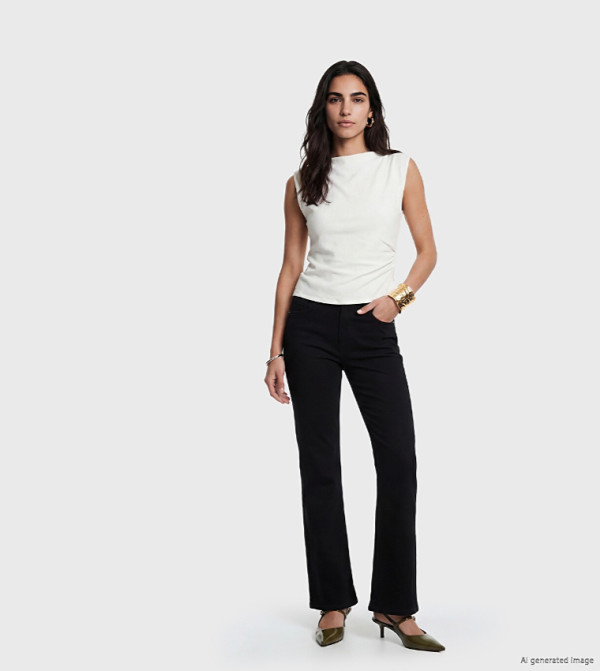 Washed Straight Fit Jeans