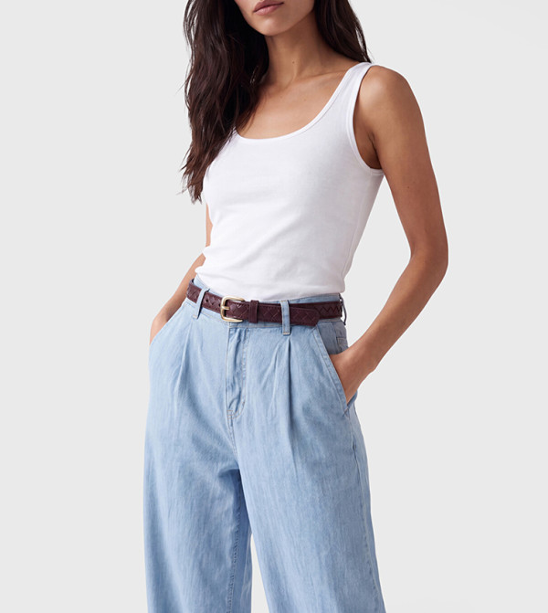 2-Pack Faux Leather Buckle Belt